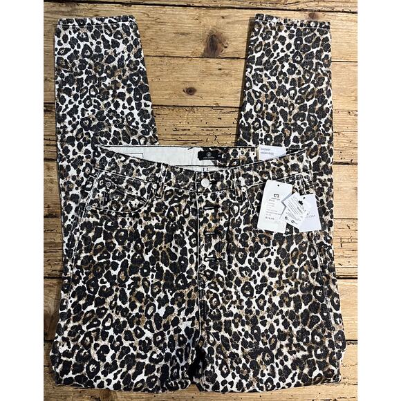 Volcom High Rise Skinny Womens Size 29 Cheetah Print Pants NWT - Picture 1 of 6